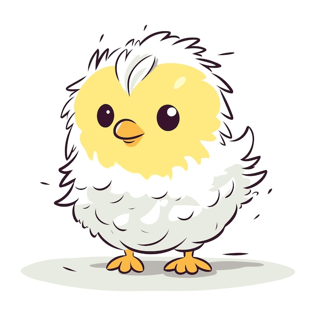 Vector cute cartoon chick isolated on a white background vector illustration