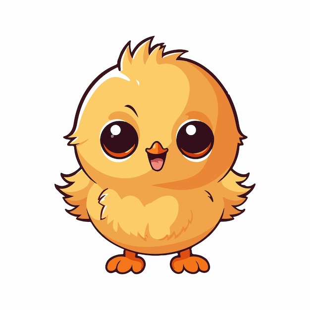 Cute cartoon chick with egg in vector illustration isolated animal vector flat cartoon style vector