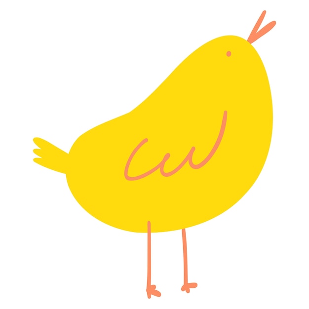 Cute cartoon chicken Minimalistic hand drawn farm animal Easter chick for textile print card children game poster