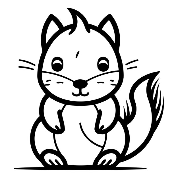 Cute cartoon chipmunk vector illustration on white background