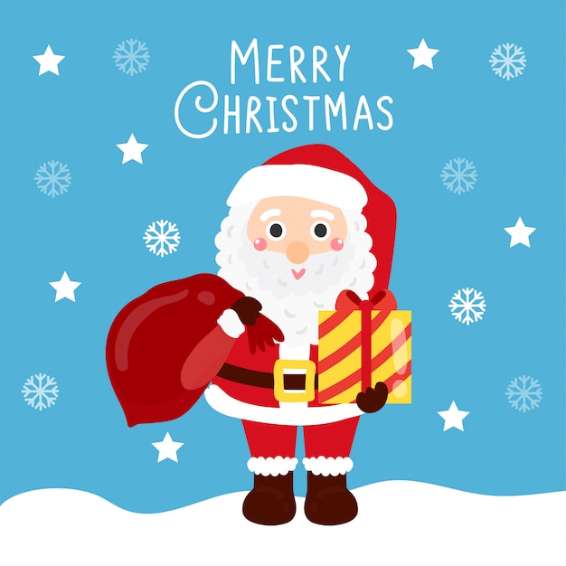 Vector cute cartoon christmas concept.