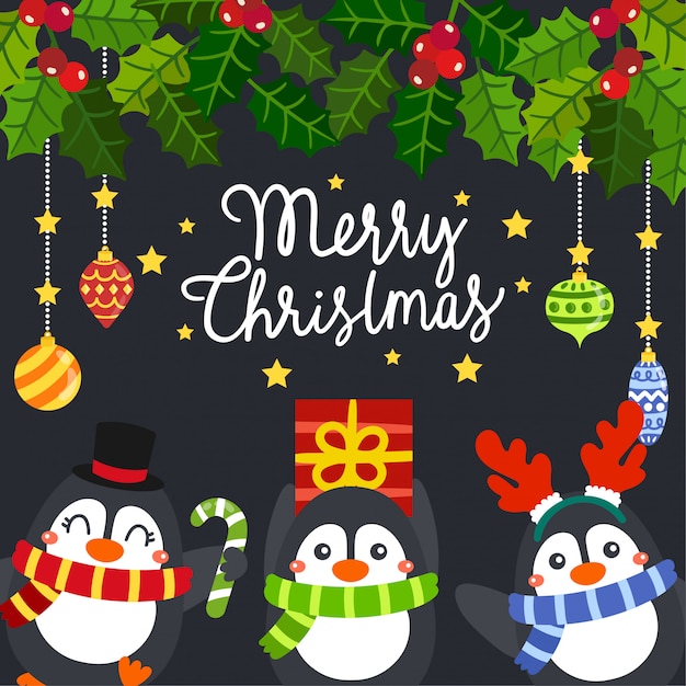 Cute cartoon christmas concept.