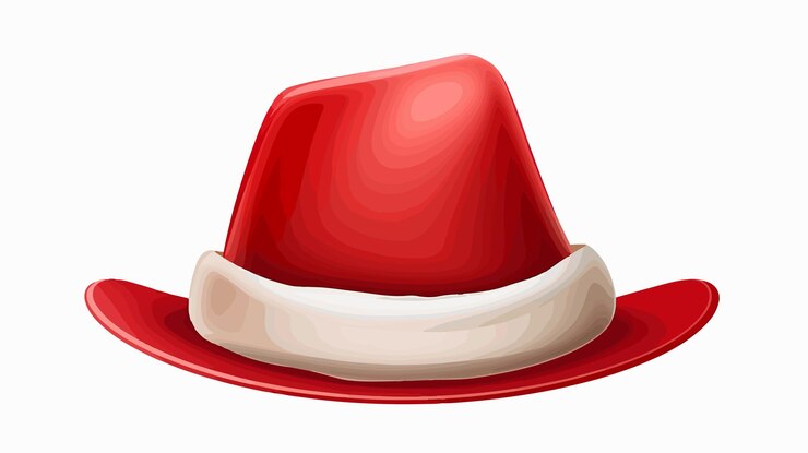 Vector cute cartoon christmas hat isolated vector illustration