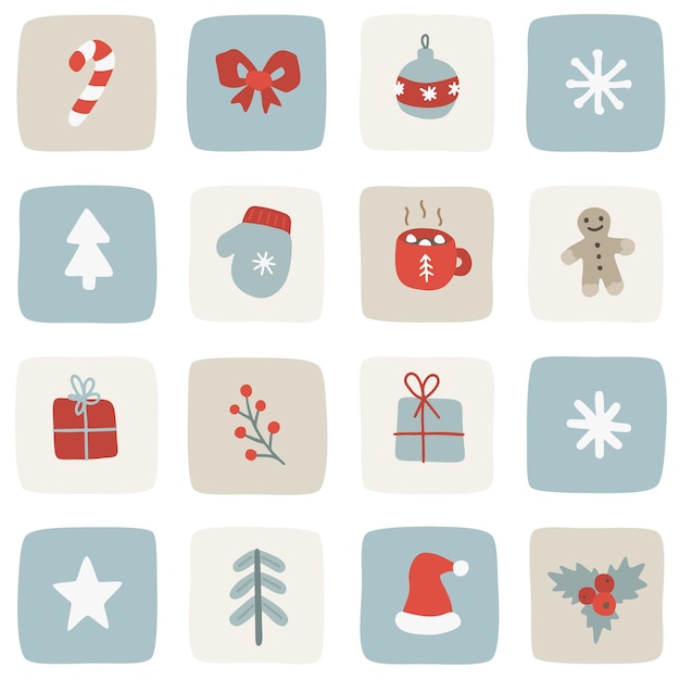 Cute cartoon christmas patchwork pattern.