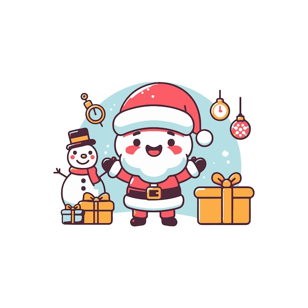 Cute cartoon christmas vector illustration