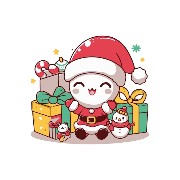 Cute cartoon christmas vector illustration