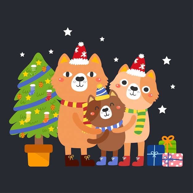 Cute Cartoon Christmas vector.