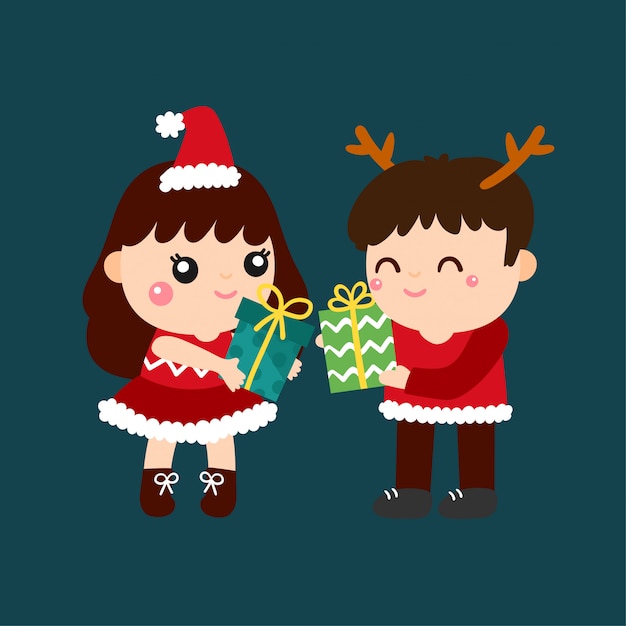 Cute cartoon christmas vector.