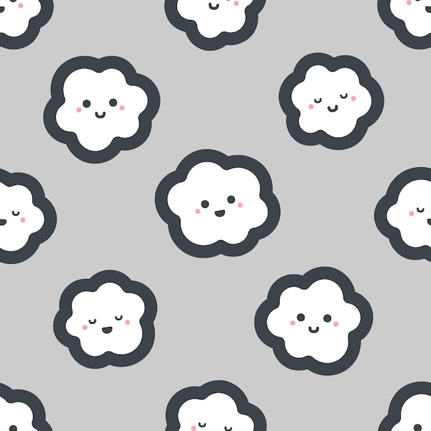 Cute cartoon clouds pattern