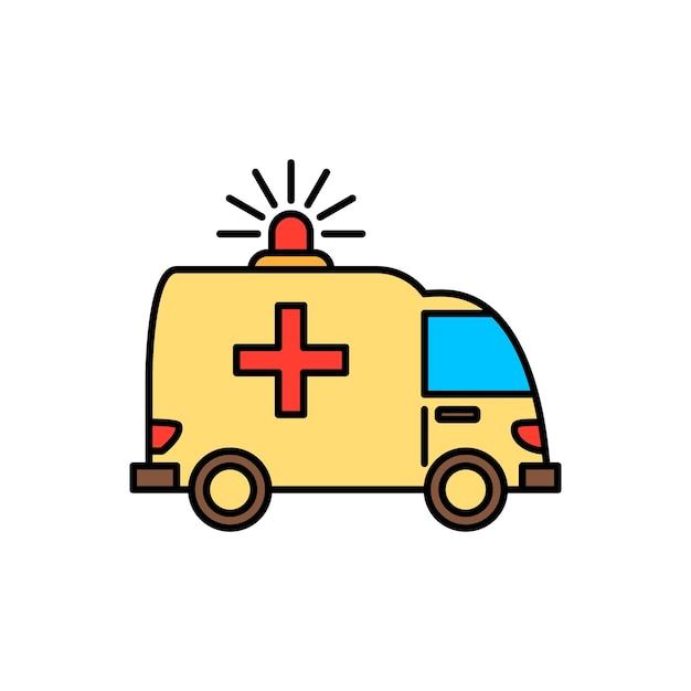 Cute cartoon color outlined transportation vehicle illustration