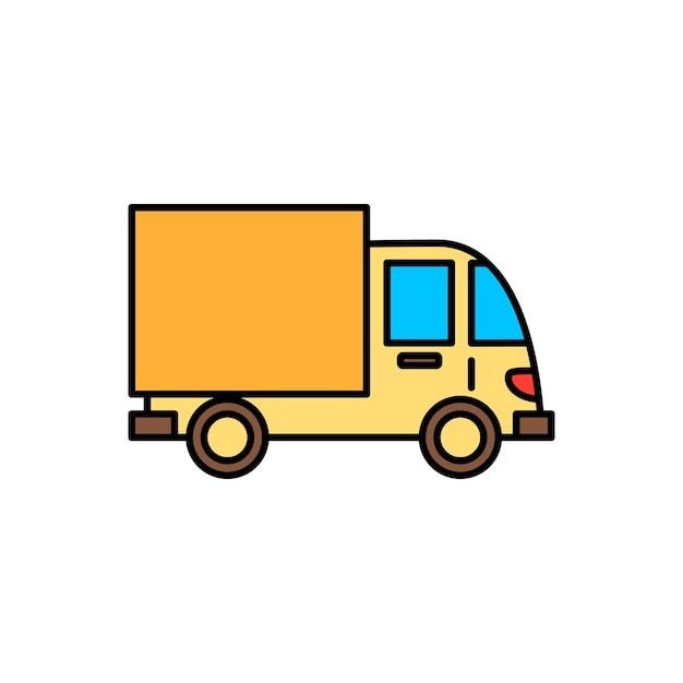 cute cartoon color outlined transportation vehicle illustration