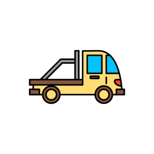 cute cartoon color outlined transportation vehicle illustration