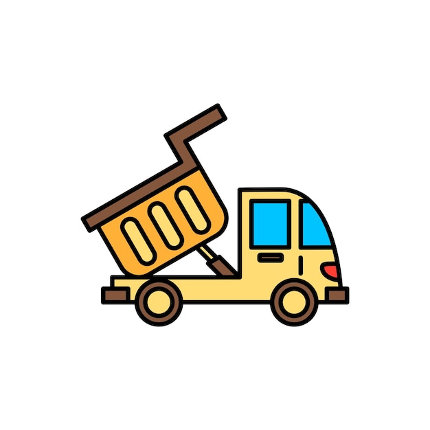 cute cartoon color outlined transportation vehicle illustration