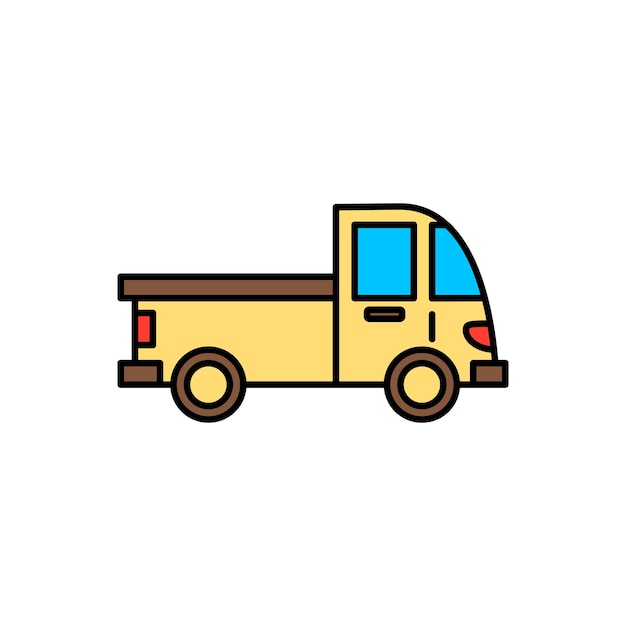 cute cartoon color outlined transportation vehicle illustration