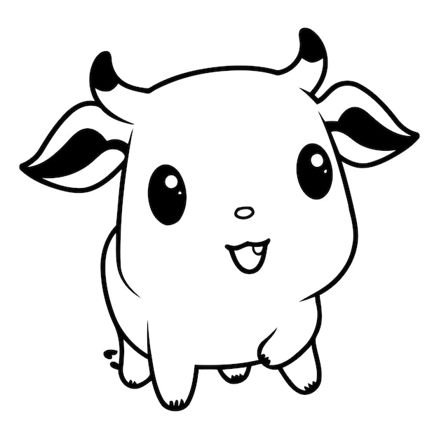 Cute cartoon cow Cute little cow