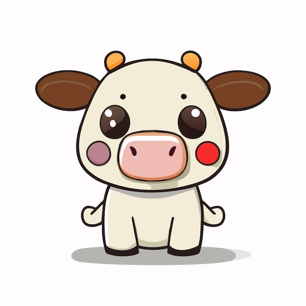 Cute Cartoon a Cow on white background