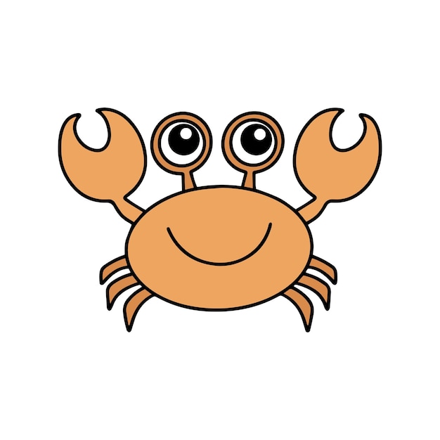 Premium Vector Cute cartoon crab drawing sea creature in flat design