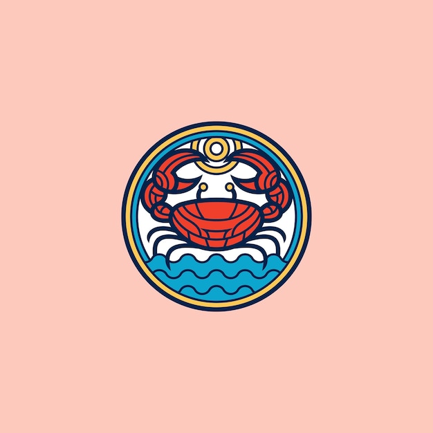 Vector cute cartoon crab for mascot logo