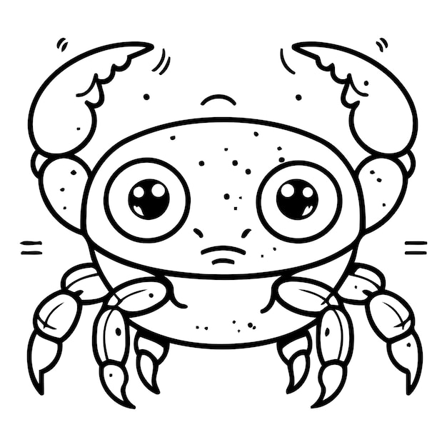 Vector cute cartoon crab vector illustration isolated on white background