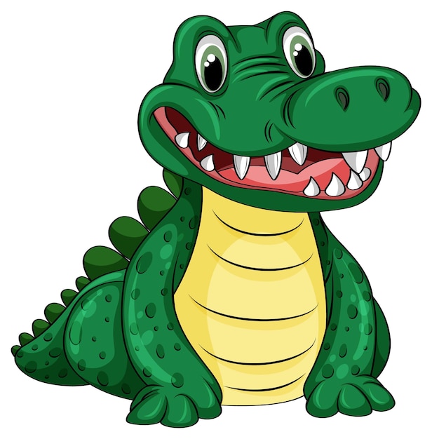 Vector cute cartoon crocodile character