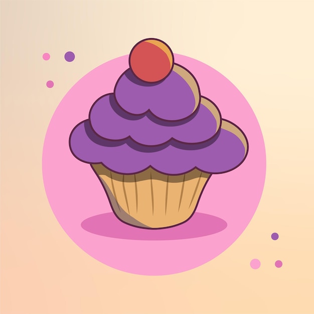 Cute cartoon Cupcake muffin