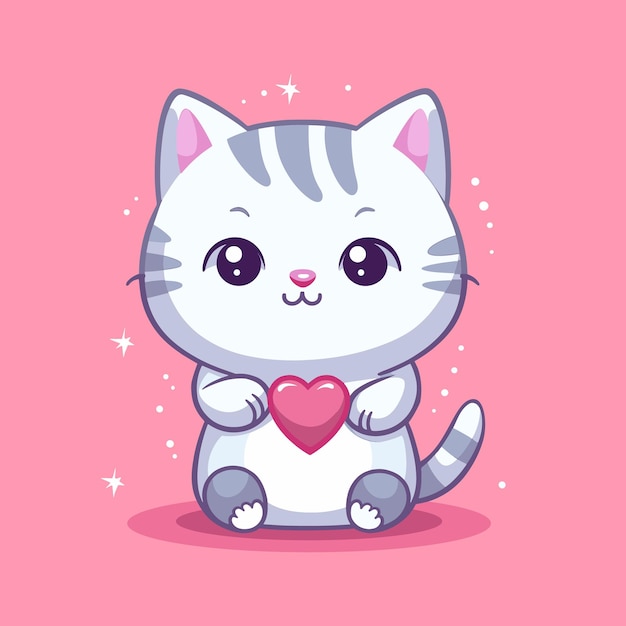 Vector a cute cartoon different kitten collection animal nature concept isolated flat cartoon style