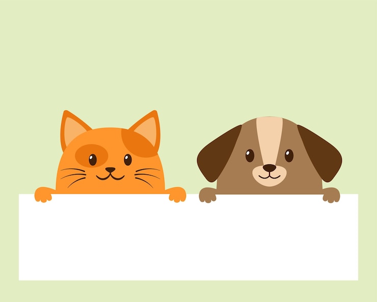 Vector かわいい漫画の犬と猫