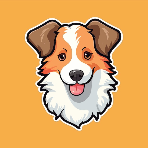 Cute cartoon dog collie adorabile compagno canino illustrazione per bambini prodotti per bambini e animali domestici