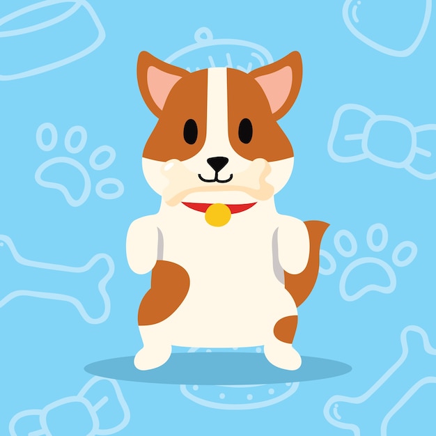 Vector cute cartoon dog illustration