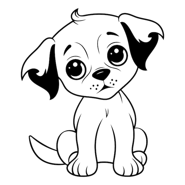 Vector cute cartoon dog isolated on a white background