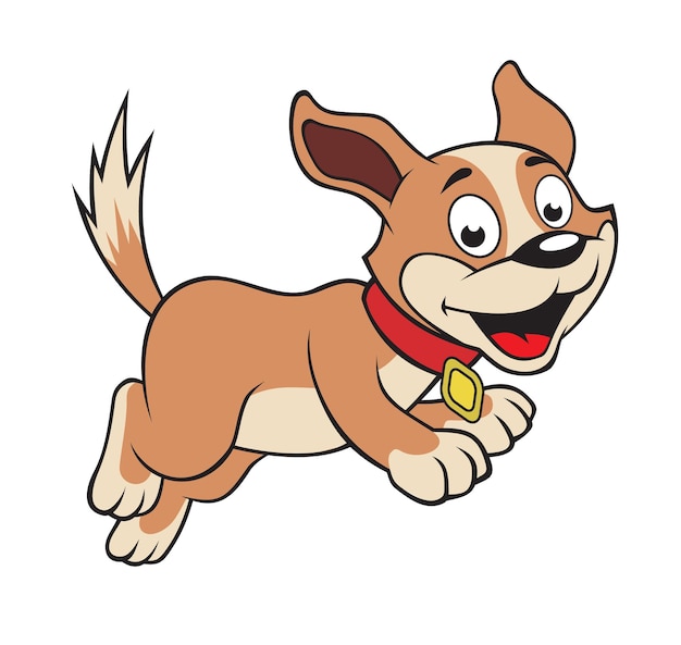 Vector cute cartoon dog.