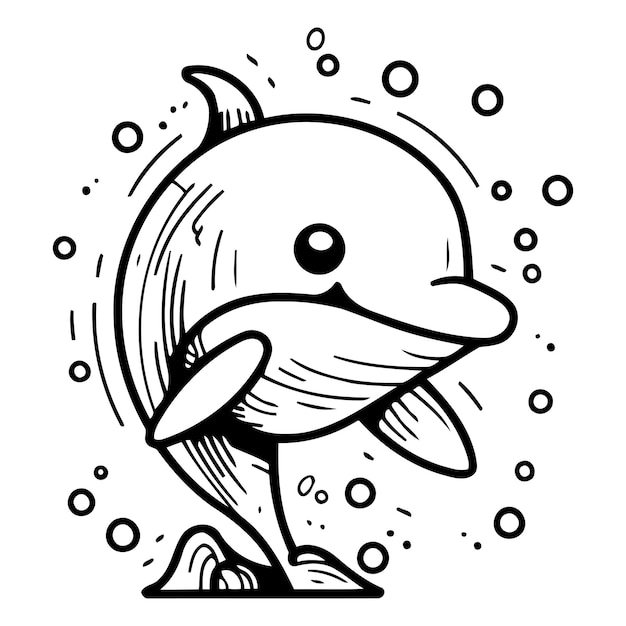 Cute cartoon dolphin Vector illustration of a cute cartoon dolphin