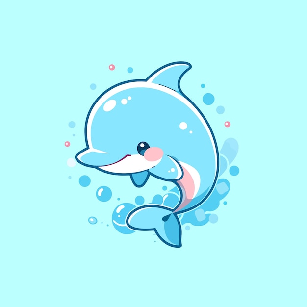 Cute cartoon dolphin
