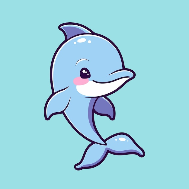 Cute cartoon dolphin