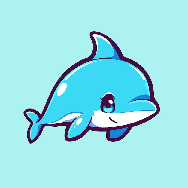 Cute cartoon dolphin