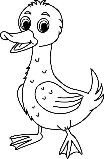 Cute Cartoon Duckling for Coloring Page