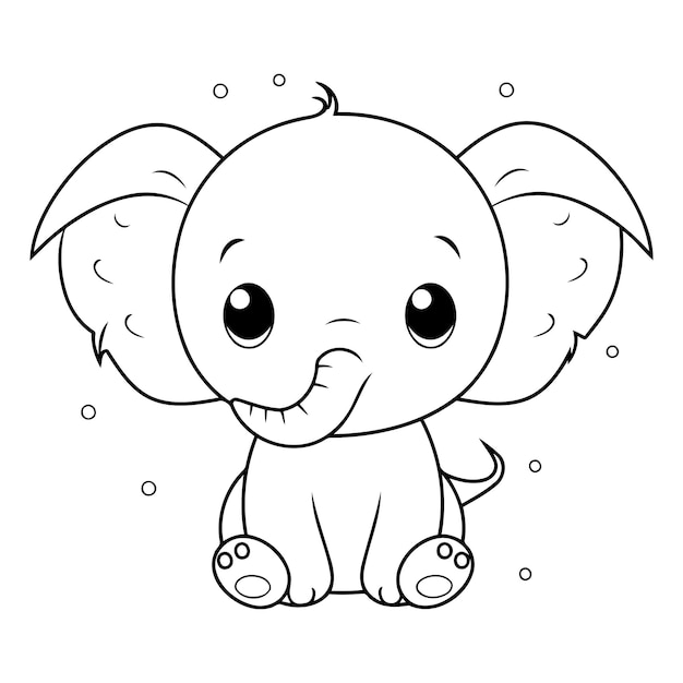 Vector cute cartoon elephant isolated on a white background