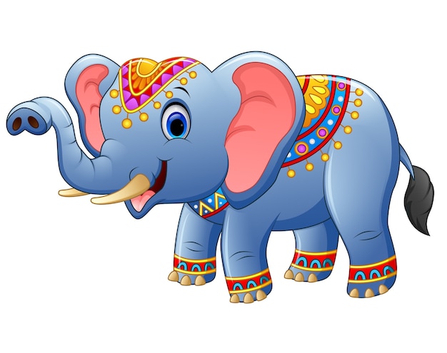 Cute cartoon elephant posing