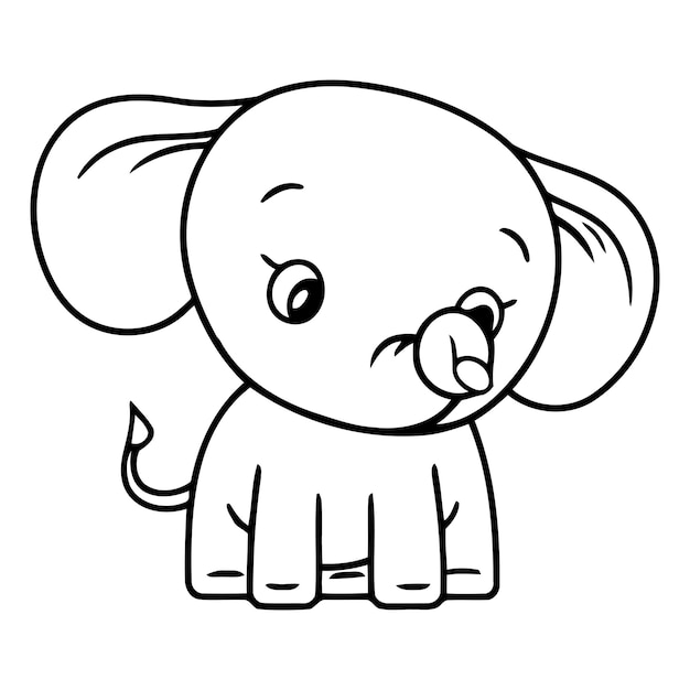 Vector cute cartoon elephant vector illustration cute baby animal character