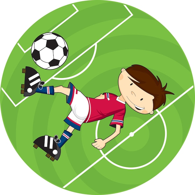 Cute Cartoon Football Soccer Player Sports Illustration