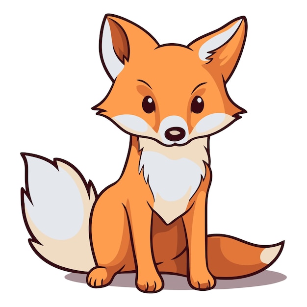 Vector cute cartoon fox isolated on a white background