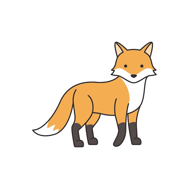 Vector cute cartoon fox vector illustration