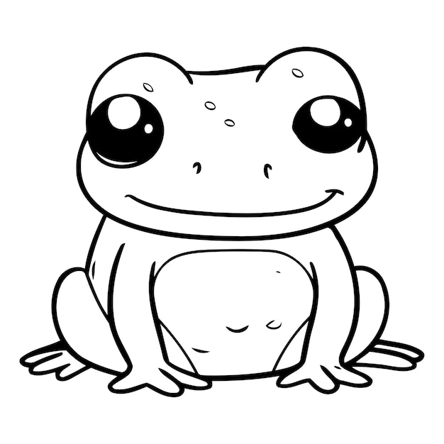 Cute cartoon frog isolated on a white background Vector illustration