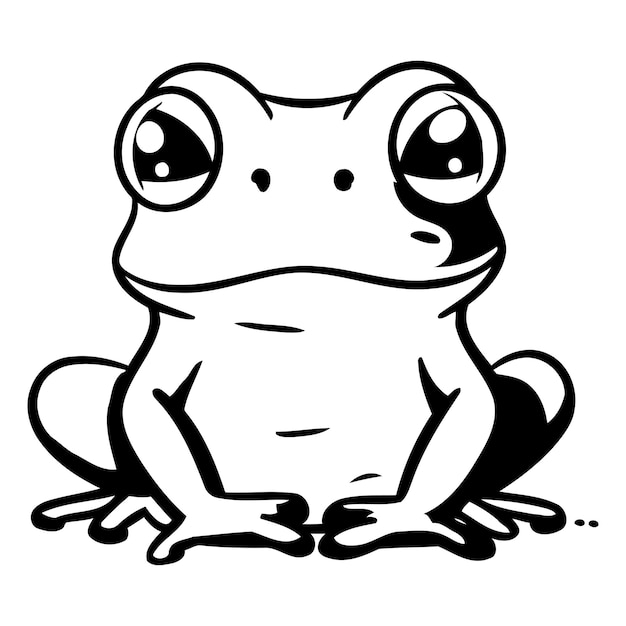 Vector cute cartoon frog isolated on a white background vector illustration