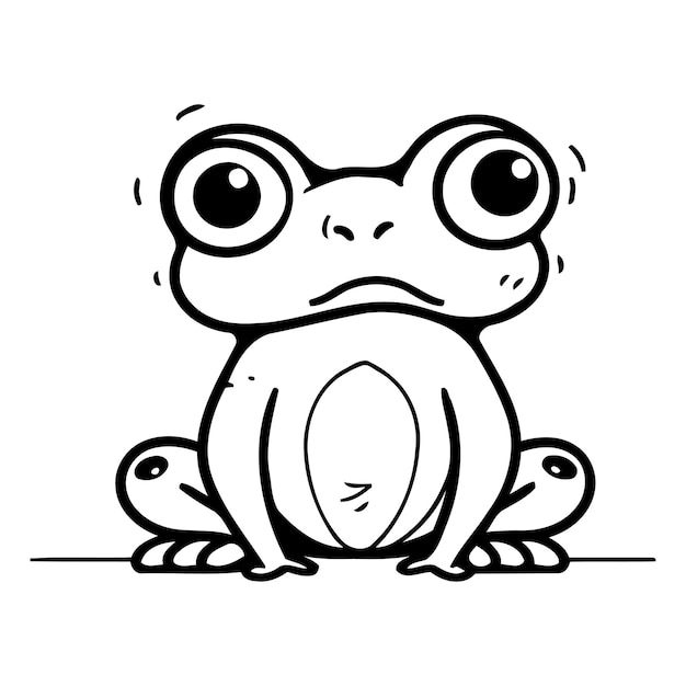 Cute cartoon frog isolated on a white background Vector illustration