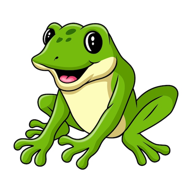 Vector a cute cartoon frog sitting