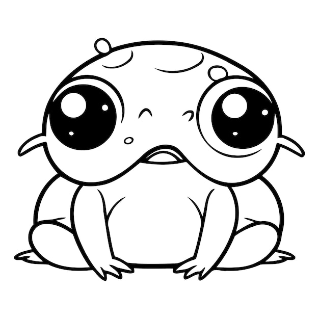 Cute cartoon frog Vector illustration isolated on a white background