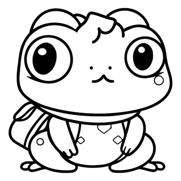 Cute cartoon frog Vector illustration isolated on a white background