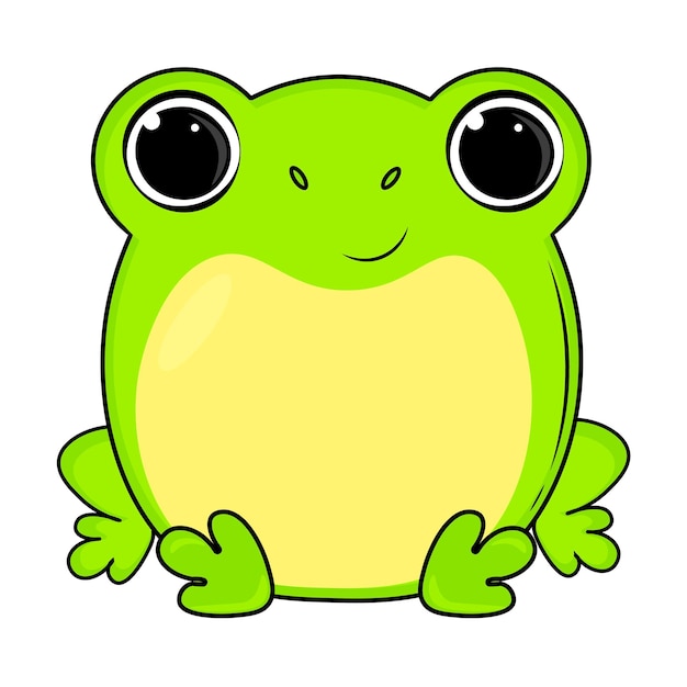 Vector cute cartoon frog on white background