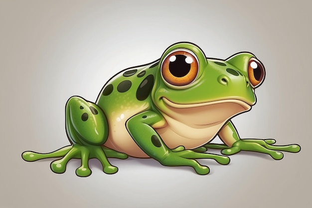 Vector cute cartoon frog